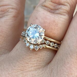 Classic Solitaire Gold Ring with White Center Stone